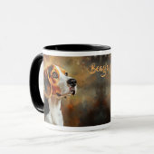 Beagle Hound Dog Atemberaubend Portrait Tasse (Vorderseite Links)