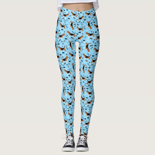 Beagle Hound Dog Beagle Muster Drucke Leggings (Vorderseite)