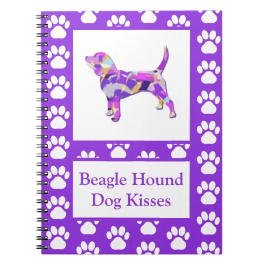Beagle Hound Dog Kisses Silhouette Niedlich PPY&B Notizblock (Vorderseite)
