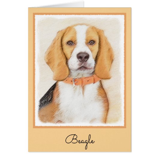 Beagle Hound Dog Malerei Original Tierart (Vorne)