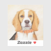 Beagle Hound Dog Malerei Original Tierart Aufkleber (Blatt)