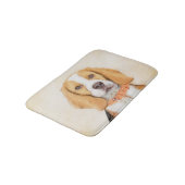 Beagle Hound Dog Malerei Original Tierart Badematte (Schrägansicht)