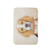 Beagle Hound Dog Malerei Original Tierart Badematte (Vorderseite Vertikal)