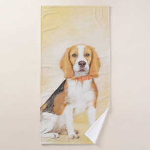 Beagle Hound Dog Malerei Original Tierart Badhandtuch Set