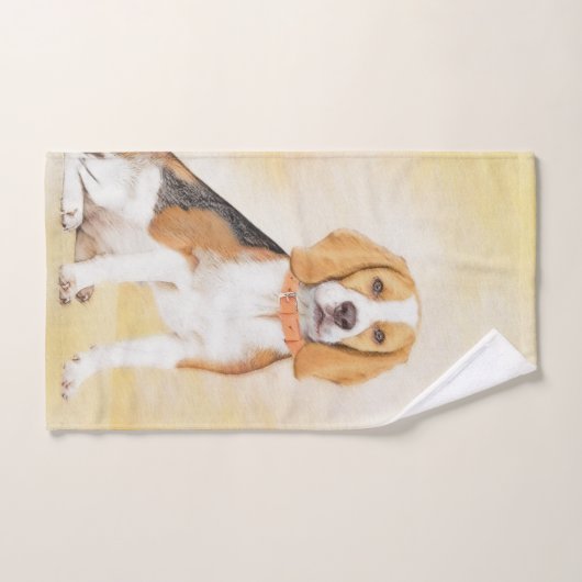Beagle Hound Dog Malerei Original Tierart Badhandtuch Set (Handtuch)