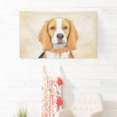 Beagle Hound Dog Malerei Original Tierart Banner (Insitu)