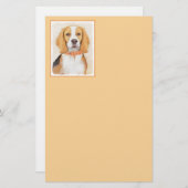 Beagle Hound Dog Malerei Original Tierart Briefpapier (Vorne/Hinten)