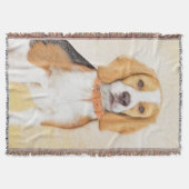 Beagle Hound Dog Malerei Original Tierart Decke (Vorderseite)