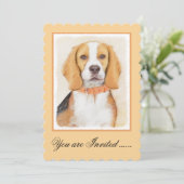 Beagle Hound Dog Malerei Original Tierart Einladung (Stehend Vorderseite)