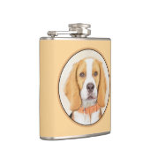 Beagle Hound Dog Malerei Original Tierart Flachmann (Rechts)