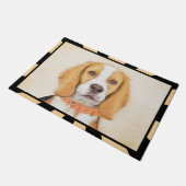 Beagle Hound Dog Malerei Original Tierart Fußmatte (Schrägansicht)