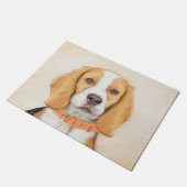 Beagle Hound Dog Malerei Original Tierart Fußmatte (Schrägansicht)