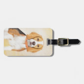 Beagle Hound Dog Malerei Original Tierart Gepäckanhänger (Vorderseite horizontal)