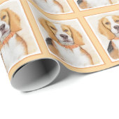 Beagle Hound Dog Malerei Original Tierart Geschenkpapier (Rolleneckpunkt)