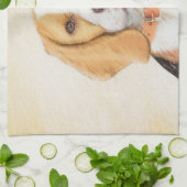 Beagle Hound Dog Malerei Original Tierart Geschirrtuch (Gefaltet)