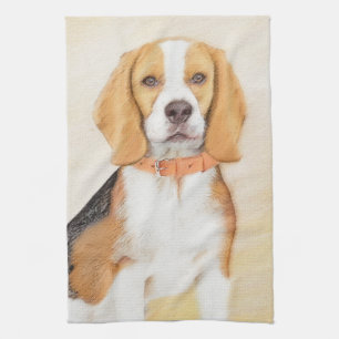 Beagle Hound Dog Malerei Original Tierart Geschirrtuch