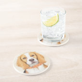 Beagle Hound Dog Malerei Original Tierart Getränkeuntersetzer (Seite)