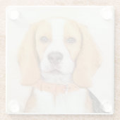 Beagle Hound Dog Malerei Original Tierart Glasuntersetzer (Rückseite)