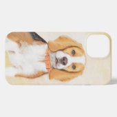 Beagle Hound Dog Malerei Original Tierart iPhone Hülle (Rückseite (Horizontal))