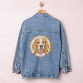 Beagle Hound Dog Malerei Original Tierart Jeansjacke (Hangar)