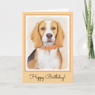 Beagle Hound Dog Malerei Original Tierart Karte