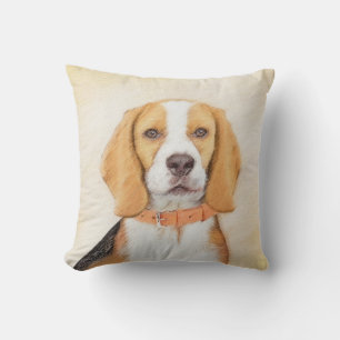 Beagle Hound Dog Malerei Original Tierart Kissen