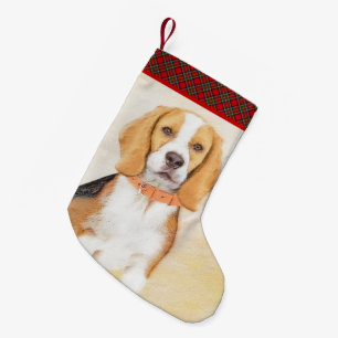 Beagle Hound Dog Malerei Original Tierart Kleiner Weihnachtsstrumpf