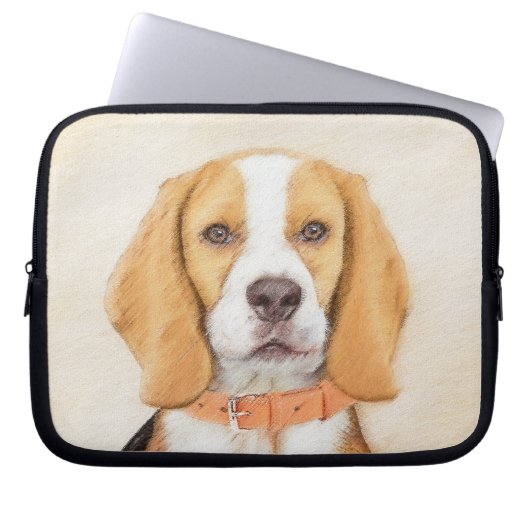 Beagle Hound Dog Malerei Original Tierart Laptopschutzhülle (Vorderseite)