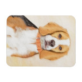 Beagle Hound Dog Malerei Original Tierart Magnet (Horizontal)
