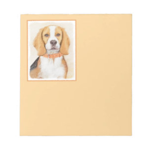 Beagle Hound Dog Malerei Original Tierart Notizblock