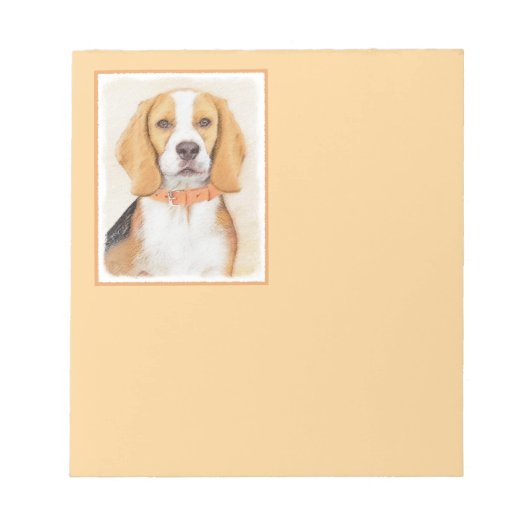 Beagle Hound Dog Malerei Original Tierart Notizblock (Vorderseite)