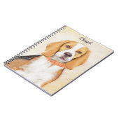 Beagle Hound Dog Malerei Original Tierart Notizblock (Linke Seite)
