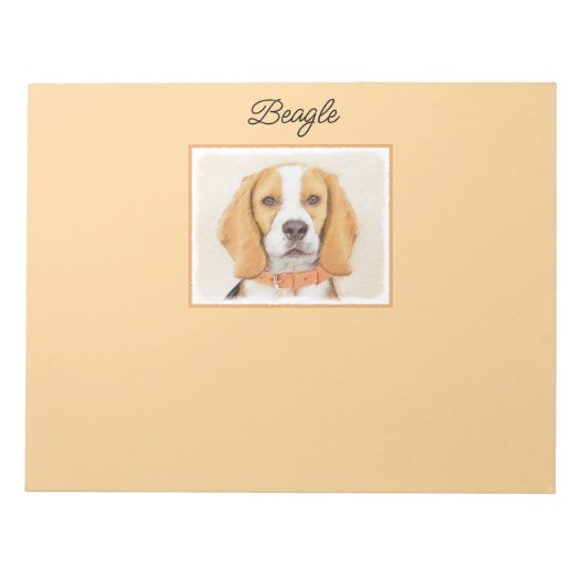 Beagle Hound Dog Malerei Original Tierart Notizblock (Vorderseite)