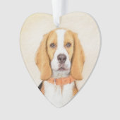 Beagle Hound Dog Malerei Original Tierart Ornament (Vorderseite)