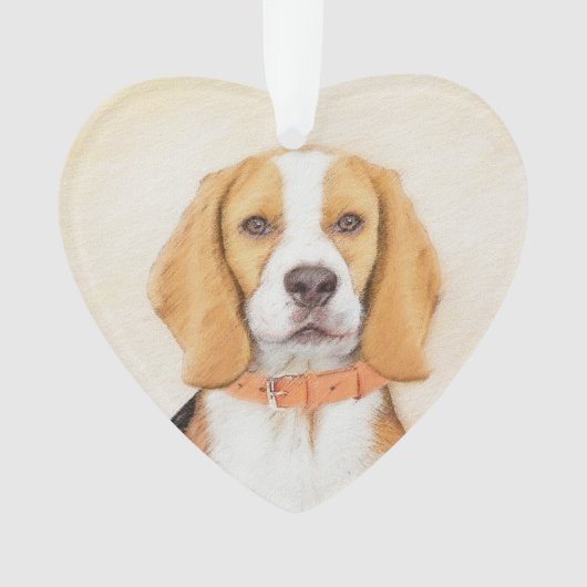 Beagle Hound Dog Malerei Original Tierart Ornament (Vorderseite)