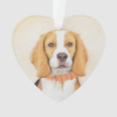 Beagle Hound Dog Malerei Original Tierart Ornament (Rückseite)