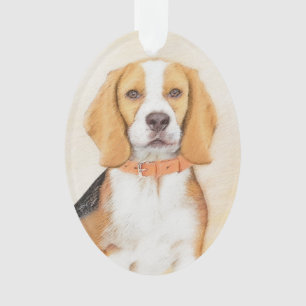 Beagle Hound Dog Malerei Original Tierart Ornament