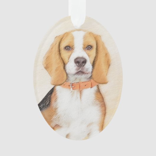 Beagle Hound Dog Malerei Original Tierart Ornament (Vorderseite)