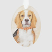Beagle Hound Dog Malerei Original Tierart Ornament (Rückseite)