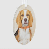 Beagle Hound Dog Malerei Original Tierart Ornament (Vorderseite)