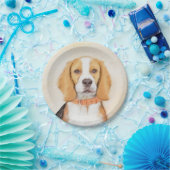 Beagle Hound Dog Malerei Original Tierart Pappteller (Party)