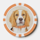 Beagle Hound Dog Malerei Original Tierart Pokerchips (Vorderseite)