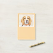 Beagle Hound Dog Malerei Original Tierart Post-it Klebezettel (Auf Schreibtisch)