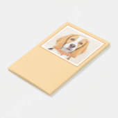 Beagle Hound Dog Malerei Original Tierart Post-it Klebezettel (angewinkelt)