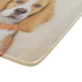 Beagle Hound Dog Malerei Original Tierart Schneidebrett (Ecke)