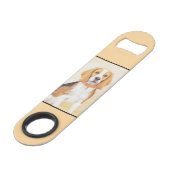 Beagle Hound Dog Malerei Original Tierart Speed Flaschenöffner (Rückseite Schrägansicht)