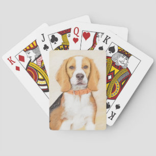 Beagle Hound Dog Malerei Original Tierart Spielkarten