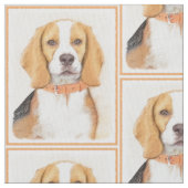 Beagle Hound Dog Malerei Original Tierart Stoff (Nahaufnahme)