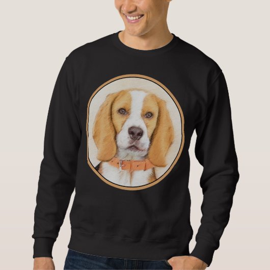 Beagle Hound Dog Malerei Original Tierart Sweatshirt (Vorderseite)