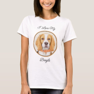 Beagle Hound Dog Malerei Original Tierart T-Shirt